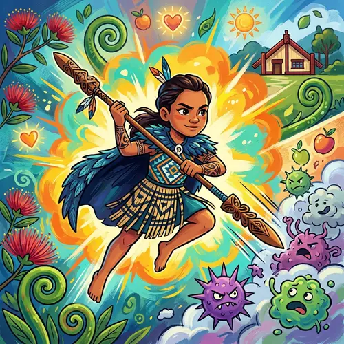 Brave Maori Girl Warrior: Strength & Perseverance in Vibrant Colors