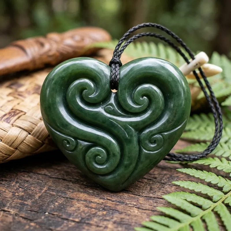 Stunning Jade Koru Heart Design | Maori Art Stunning Jade Koru Heart Design | Maori Art