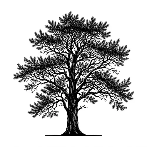 Totara Tree Silhouette in Tranquil Setting
