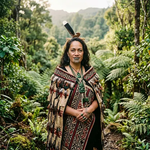 Fine Art Portrait of Maori Woman in Traditional Attire