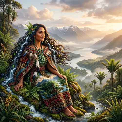 Papatuanuku - Maori Earth Goddess in Vibrant Colors