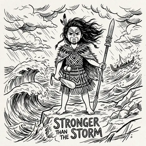 Young Maori Warrior Girl: Stronger Than the Storm