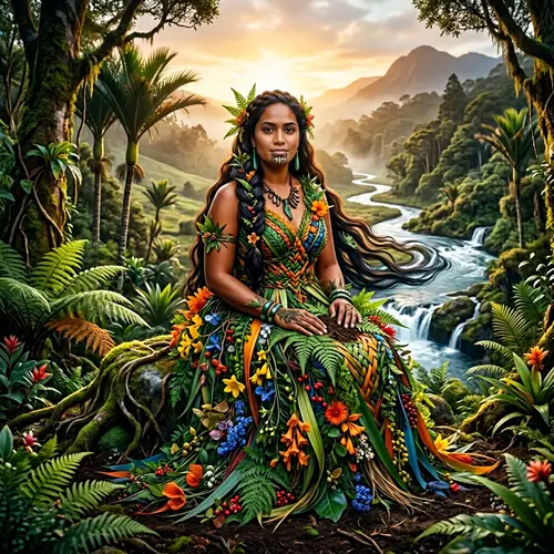 Papatuanuku, Earth Mother: A South Asian Maori Fusion Artwork