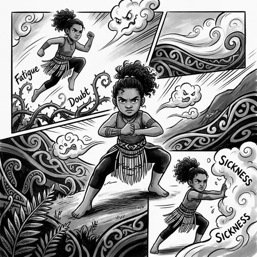 Maori Girl Warrior: Inspiring Battle of Health in Graphic Designs