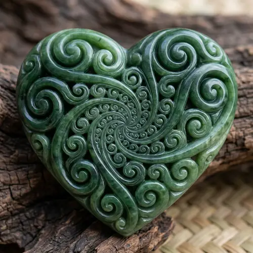 Jade Koru Heart Design: Intricate Art & Patterns
