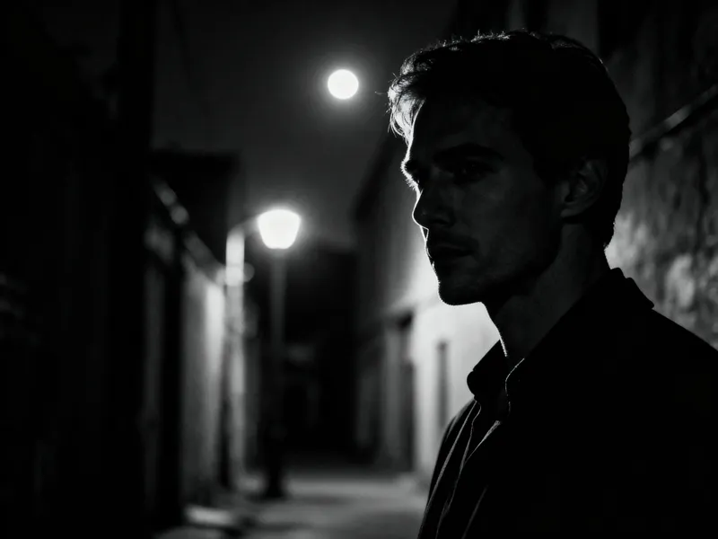 Mysterious Shadows: Nighttime Figure