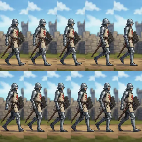 Medieval Knight Walking Animation