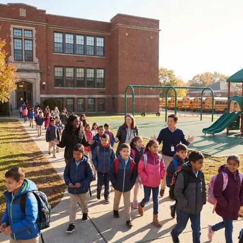 Traditional School Atmosphere with Diverse Students