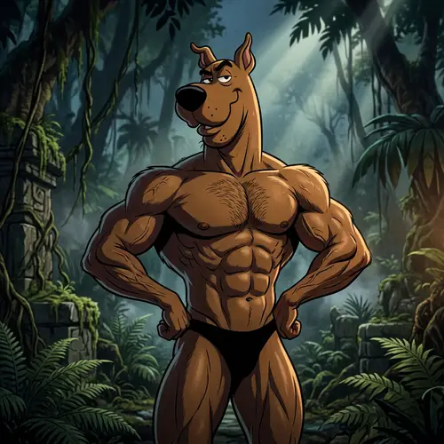 Cocky Scooby-Doo: Jungle Fitness Icon in 4K