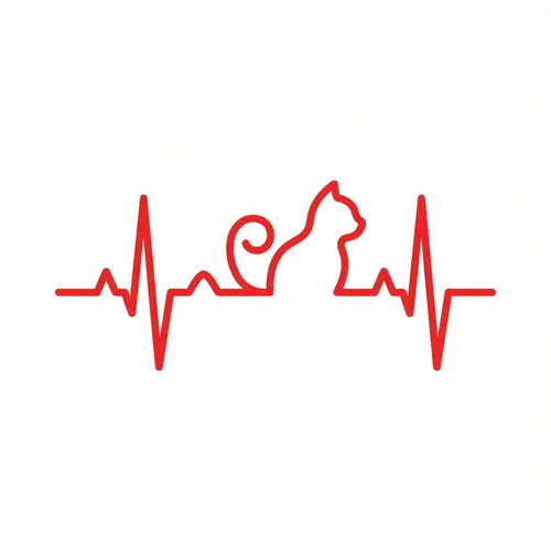 Cat-Shaped Heartbeat Wave Vector Illustration