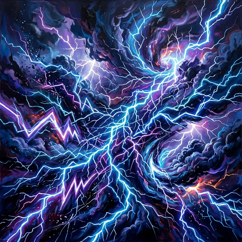 Vibrant Electric Storm Art | Abstract Lightning Energy