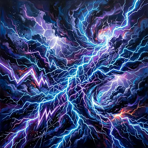 Vibrant Electric Storm Art | Abstract Lightning Energy