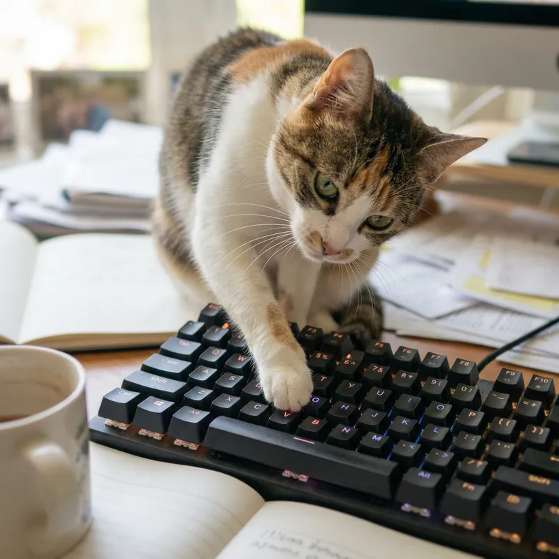 Curious Cat Stepping on Keyboard Curious Cat Stepping on Keyboard