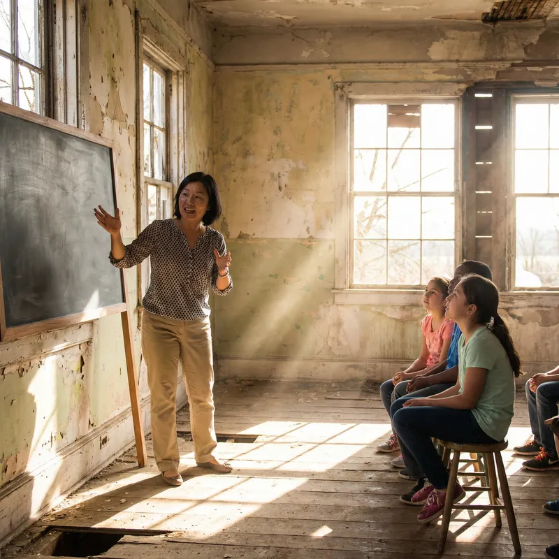 Dedicated Teacher in a Dilapidated House
