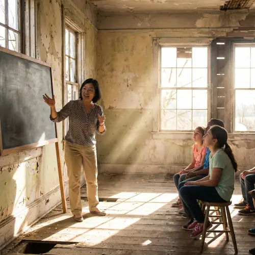 Dedicated Teacher in a Dilapidated House