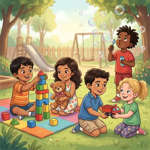 Joyful Children 0-6 Playing with Toys