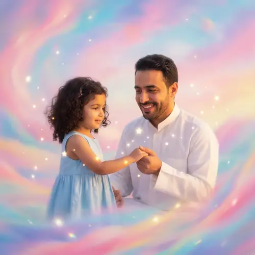 Middle-Eastern Father and Daughter | Tranquil Dreamy Scene