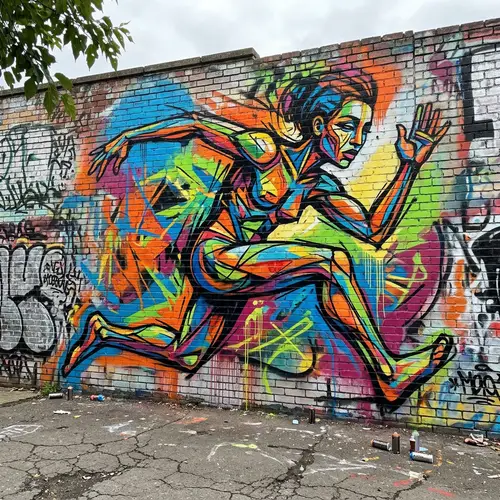 Colorful Graffiti Art on Brick Wall | Street Art Culture