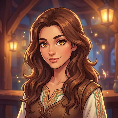 18-Year-Old Hispanic Girl with Wavy Chestnut Hair | Digital Art