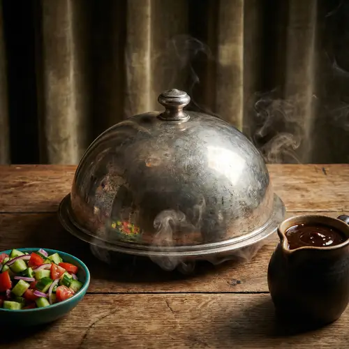 Exotic Multi-Layered Cuisine under Silver Cloche