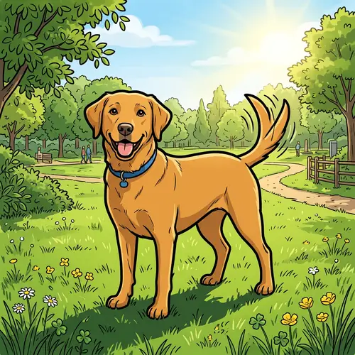 Artline Dog Drawing: Friendly Dog with Black Outline