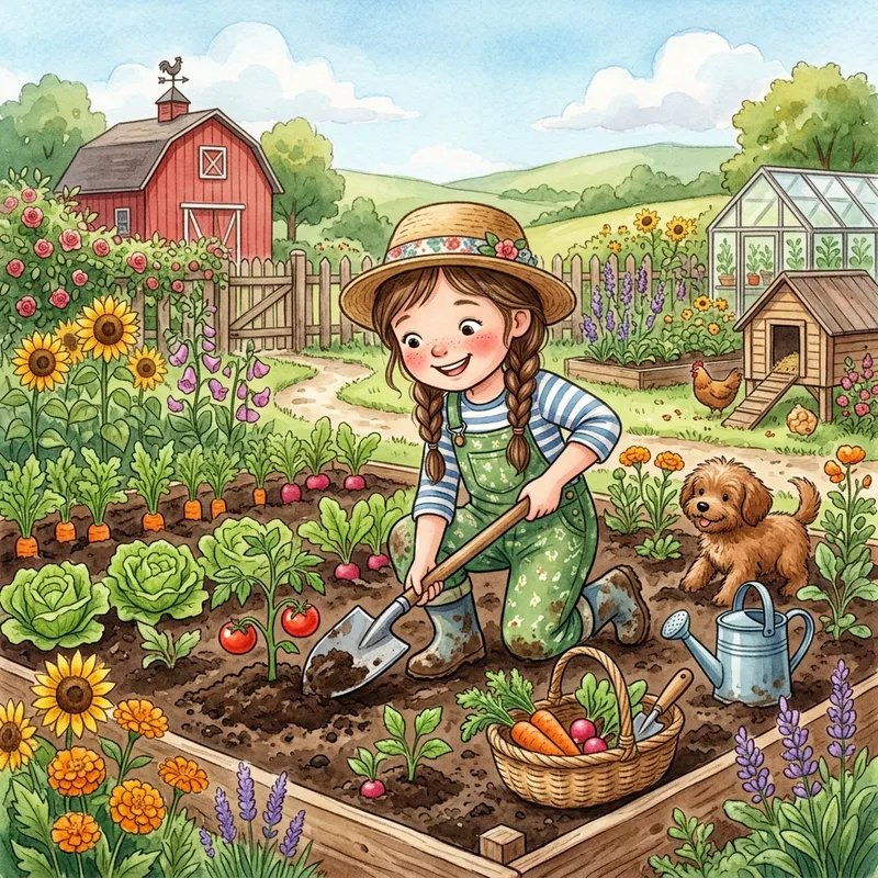 Cute Farming with Shovel: A Joyful Gardening Experience