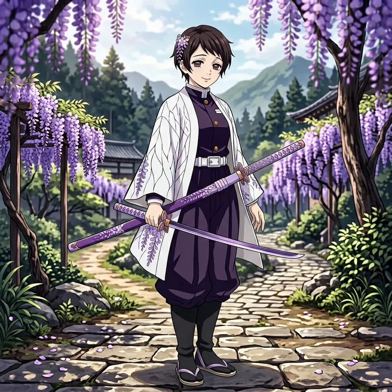 Anime Demon Slayer Character with Whip Katana Anime Demon Slayer Character with Whip Katana