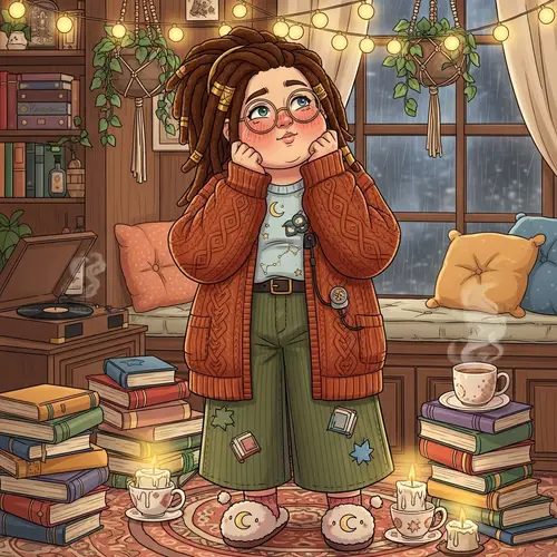 Whimsical Boondocks Character with Dreadlocks