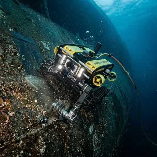 Underwater Vehicle with Magnetic Attachments for Ship Hulls