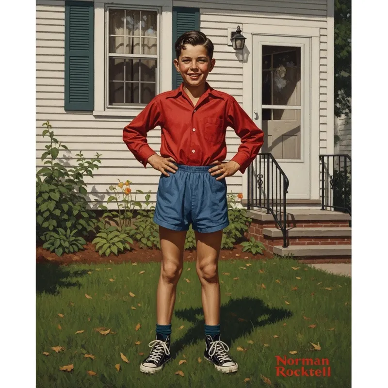 Vintage Joy: 14-Year-Old Model in Nostalgic Setting