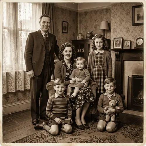 Nostalgic 1940s Family Portrait