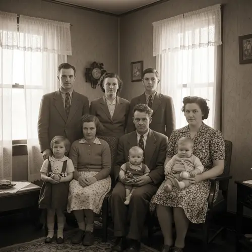 Nostalgic 1940s Family Portrait
