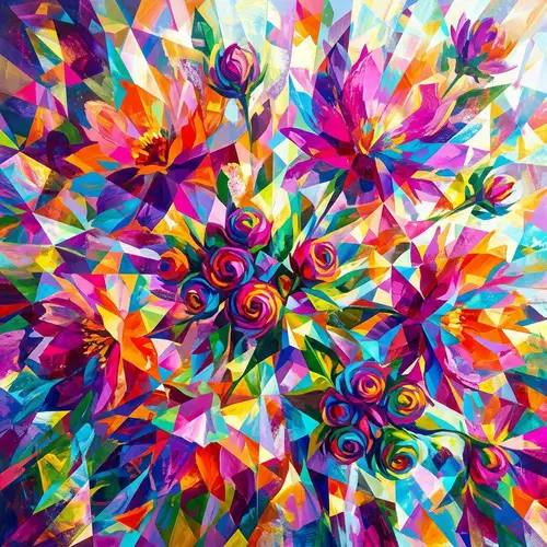 Vibrant Flowers Abstract Garden | Colorful Floral Art