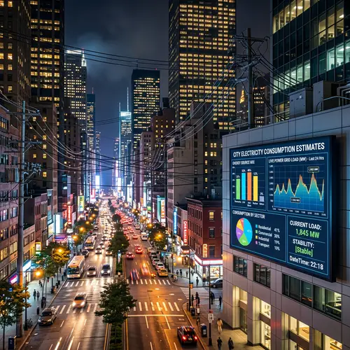 Night View of City & Electricity Supply Estimates