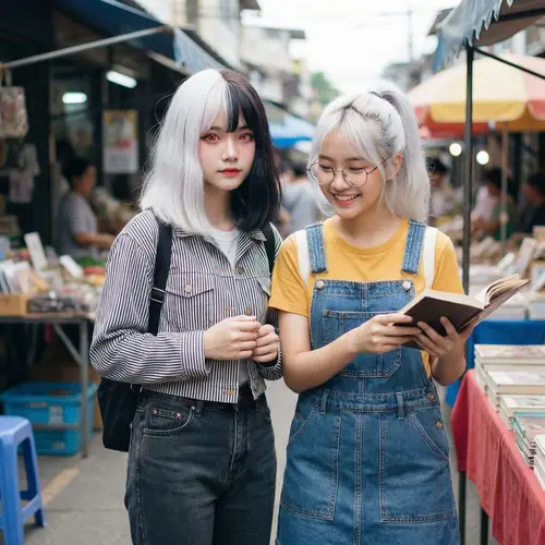 Two-Tone Hair Girls with Unique Style