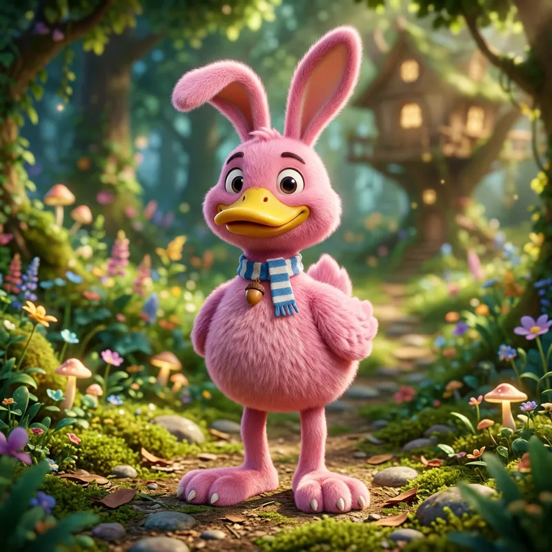 Looney Tunes Pink Furry Duck 3D Model