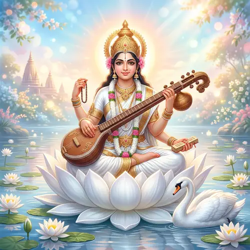 Hindu Goddess Saraswathi: Divine Art and Wisdom | Wallpaper