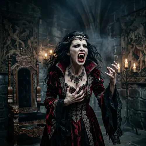 Evil Vampire Queen Screaming | Dark Fantasy Art