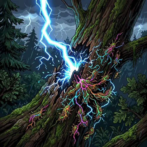 Evolution of Lightning-Borne Micro-Bacteria in Pixel Art
