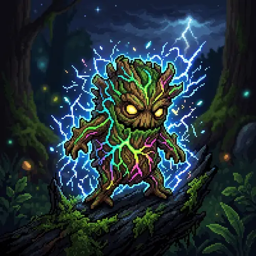 Lightning Tree Microbacteria - Pixel Art