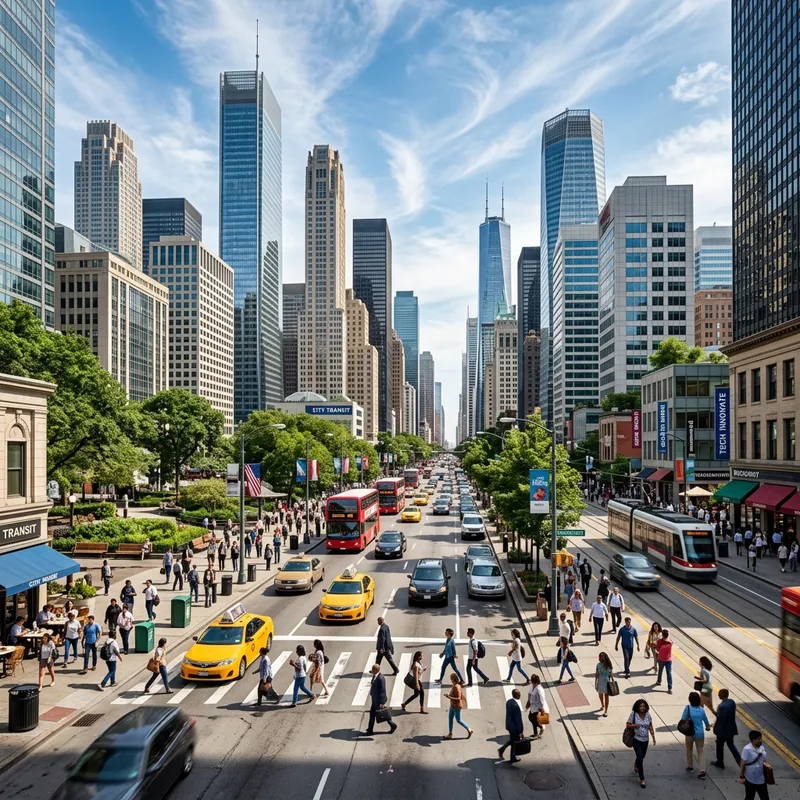 Vibrant Cityscape: Life, Innovation, Collaboration Vibrant Cityscape: Life, Innovation, Collaboration