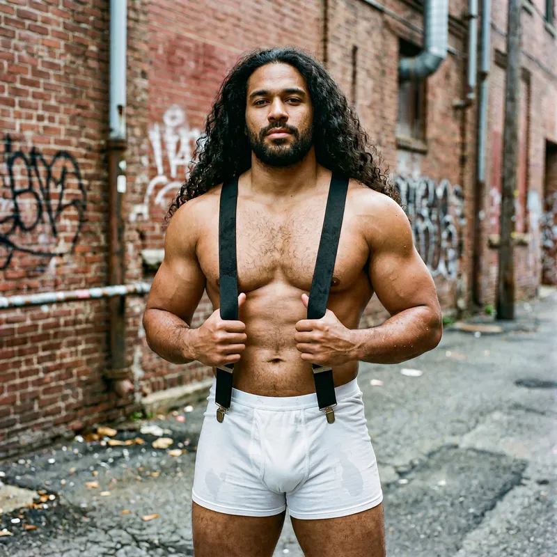 Fat Muscular Man in Wet White Underwear Fat Muscular Man in Wet White Underwear