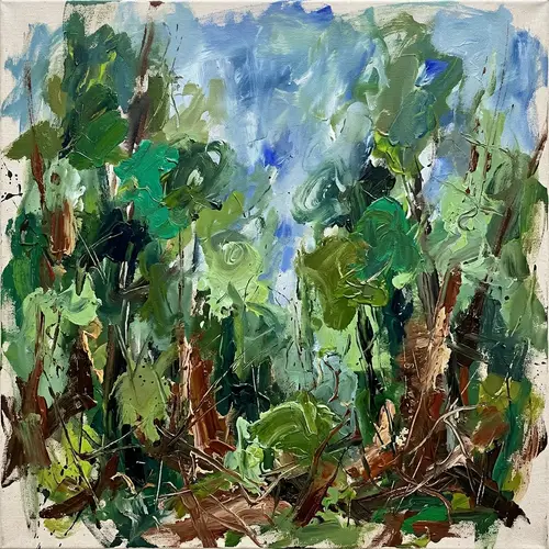 Abstract Expressionism Forest Painting | Artistic Forest Depiction