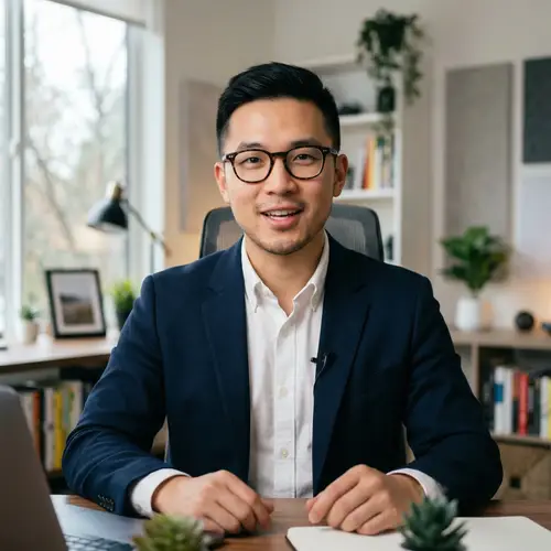 Talking Avatar: Clean-Cut Asian Male in Glasses