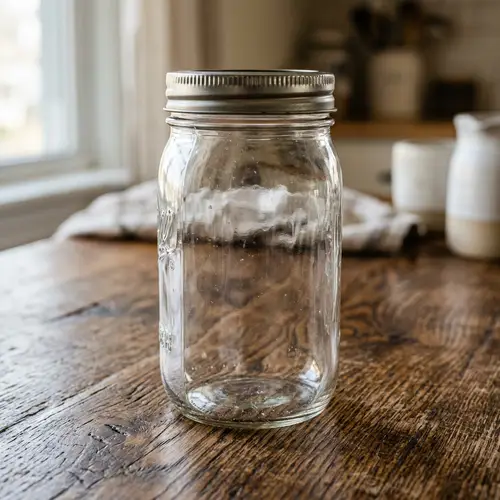 Detailed Jar Drawing on Wooden Table