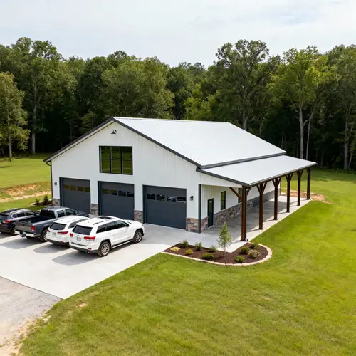 Modern Barndominium: 2000 Sqft with 4-Car Garage