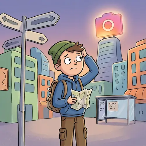 Lost Stick Man Gazing at Distant Instagram Logo