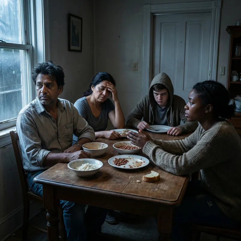 Illustration of Dysfunctional Family Struggling Due to Financial Hardship Illustration of Dysfunctional Family Struggling Due to Financial Hardship