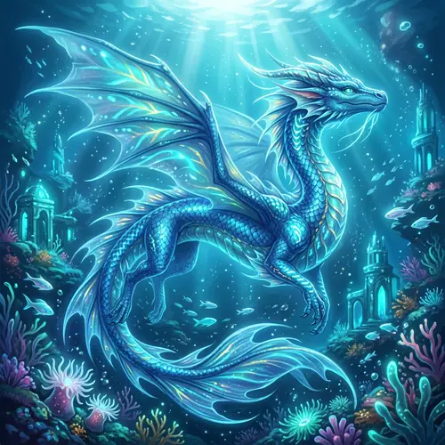 Majestic Seawing Dragon | Underwater Fantasy Art