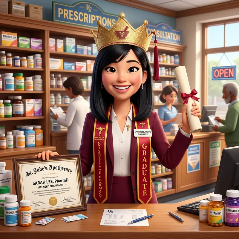 Graduated Pharmacist in Pixar-Style 3D Art